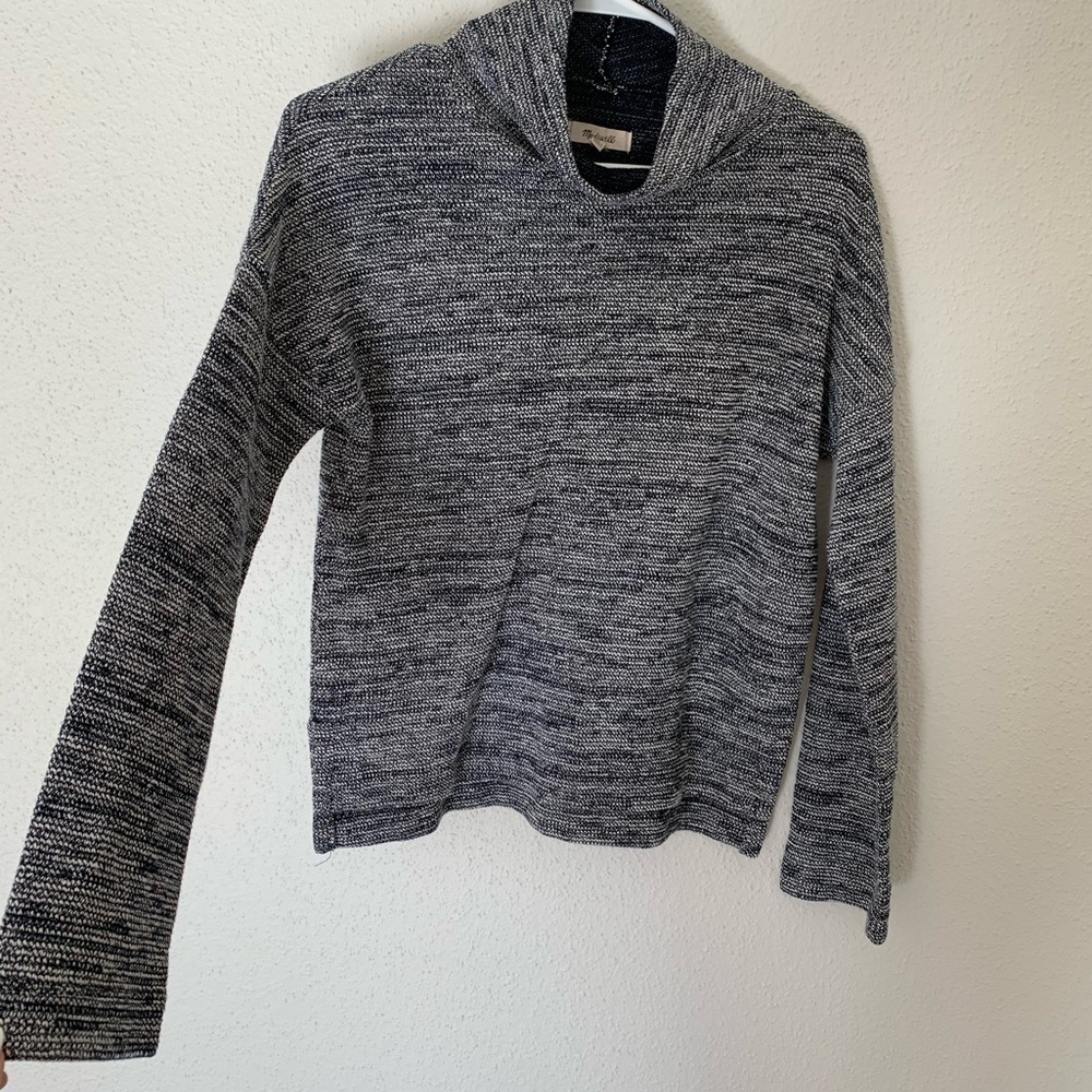 Madewell Mockneck Pullover Top Grey/Blue Size S